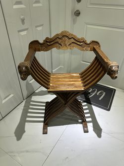 Vintage Savonarola Wooden Chair 