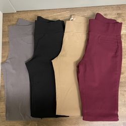 Gray, Black, Tan, Burgundy Slacks