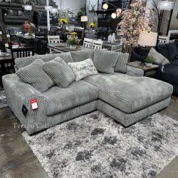Sofa Couches for Living Room Grey Corduroy Sectional
