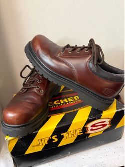 Men’s Skechers Brown Steel Toe Work Shoes - Size 10.5