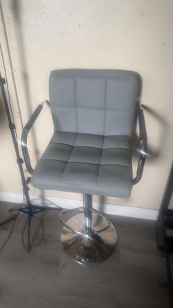 Modern Swivel Adjustable Faux Leather Metal Barstools