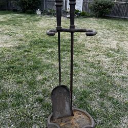 Cast Iron Antique Fireplace Tool Set