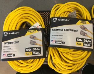 Qty-2 Southwire 100’ Outdoor Extension Cords