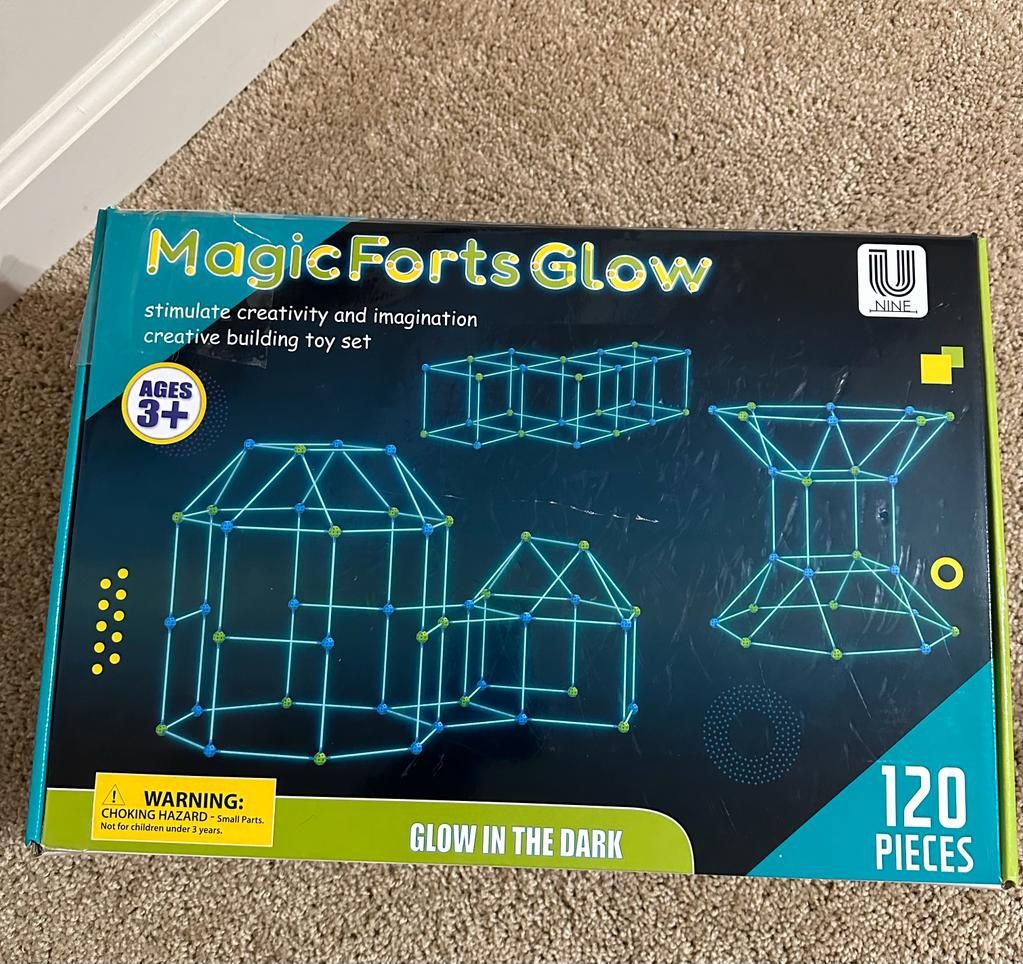 Fort Building Kit for Kids 120 Pieces Glow in The Dark Air Forts Builder Gift Construction Toys kids