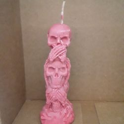Handmade Halloween Skull Totem Candle