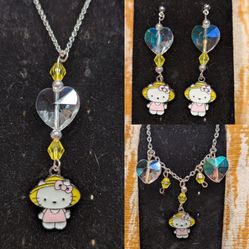 Handmade Hello Kitty Jewelry Set - Hypoallergenic