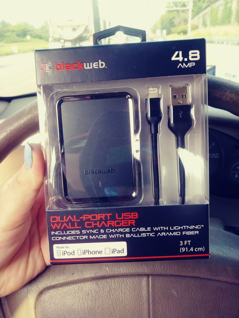 IPhone Blackweb dual port wall charger for Sale in Minneapolis, MN - OfferUp