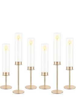 30 Glass Gold Candle Holders