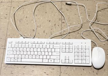 HP 125 Wired White Keyboard and Mouse
