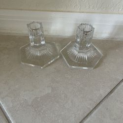 Tiffany and Co Cut Crystal Candlestick Holders