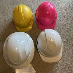 Four Hard Hats / Safety Helmets 