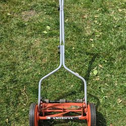 American Lawn Mower Company 1204-14 14-Inch 4-Blade Push Reel Lawn Mower,  Red
