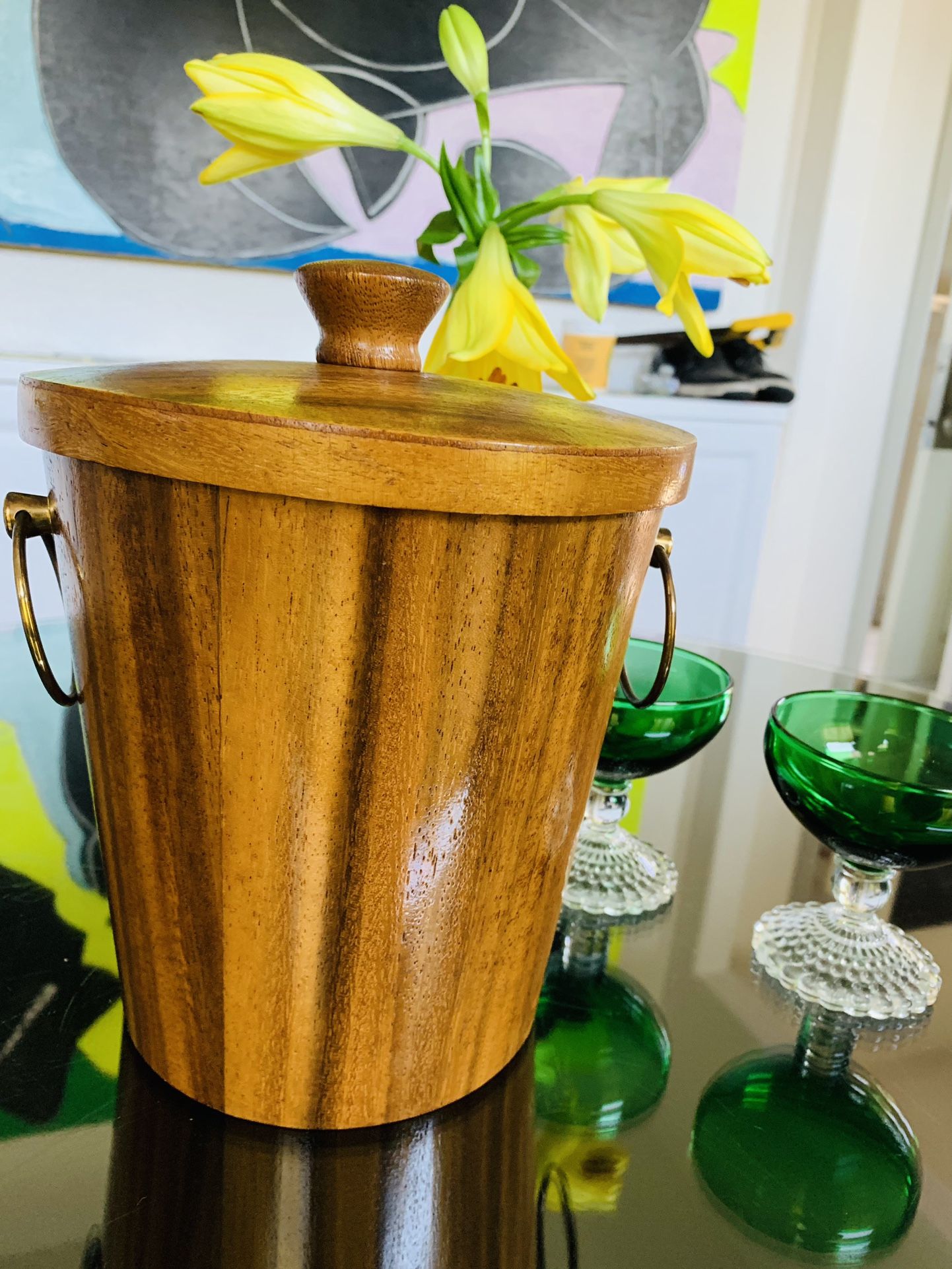 MCM Teak wood Ice Bucket