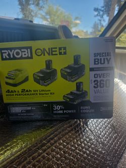 Ryobi 18V ONE+ 4Ah & 2Ah Lithium Starter Kit
