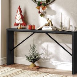 62” Sofa Table - Console Table - Black