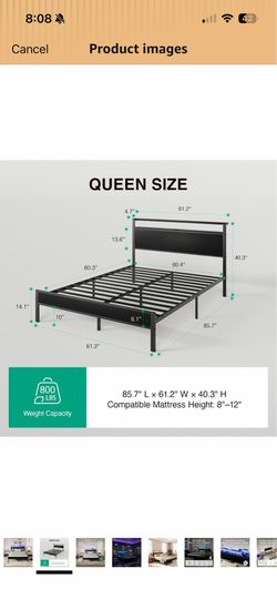 Queen bed frame