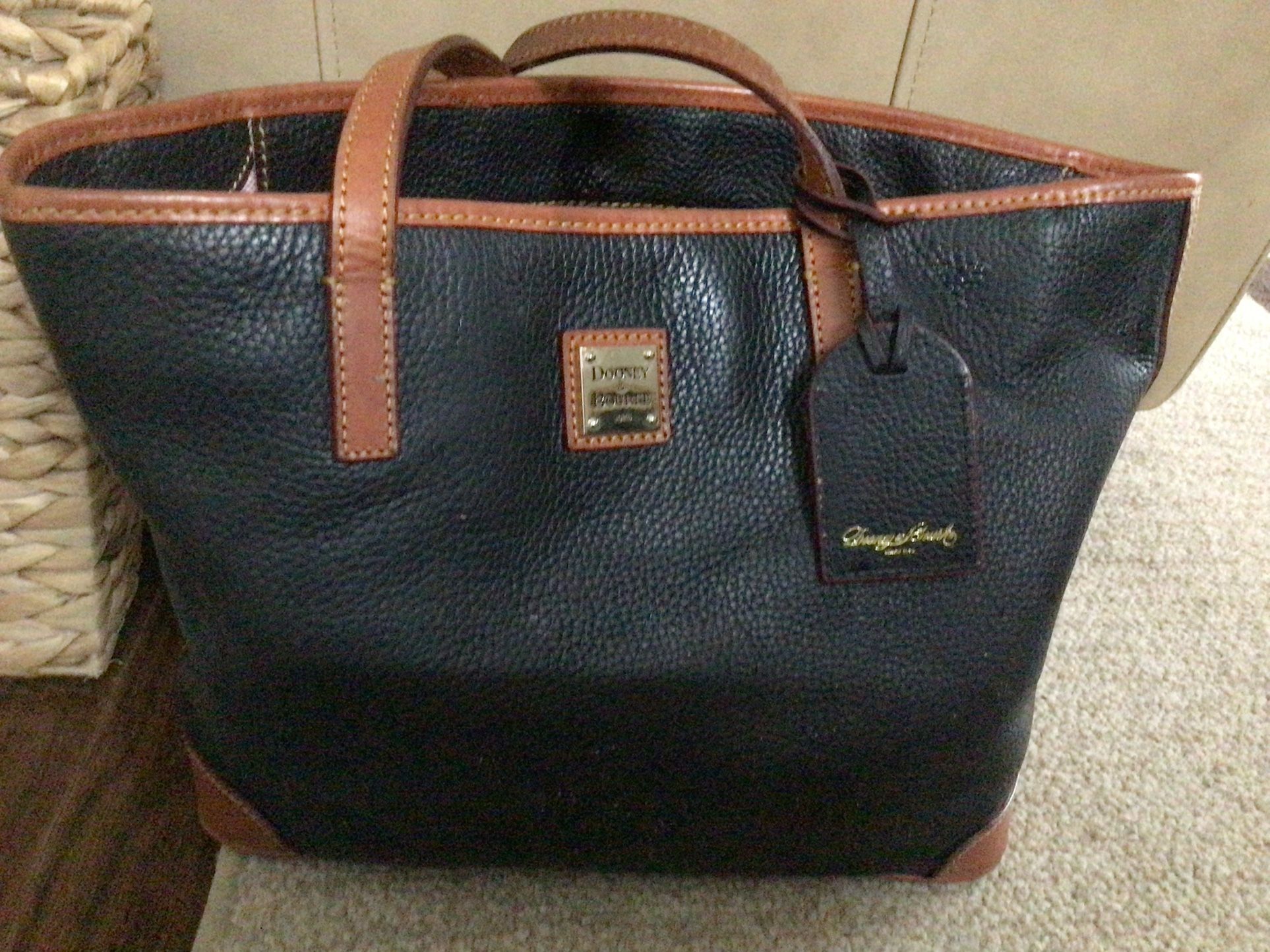 Dooney & Burke Black Leather Pebble Handbag