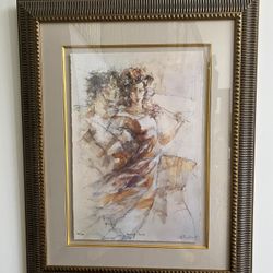 Gary Benfield Signed Heavenly Dance 2004 Serigraph on Wove Paper 25x17” 569/760 Glass Framed 38x30”