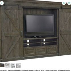 Havarty’s Hardwood Entertainment Center/ Lighted Wall Entertainment Center Fits Up To  65 Inch TV  from Like New 