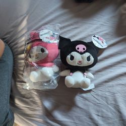 10-In Kuromi nd My Melody Plush Dolls 10 Inch