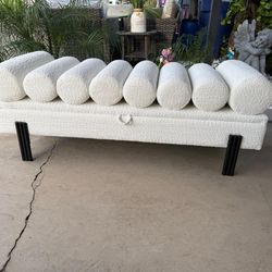 New in Box Ottoman  Storage White Color  