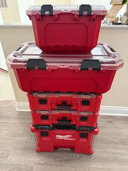 Milwaukee rolling pack out boxes 2 Husky boxes 📦