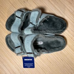 NWT BIRKENSTOCK Arizona shearling suede NWT leather lined sz 42