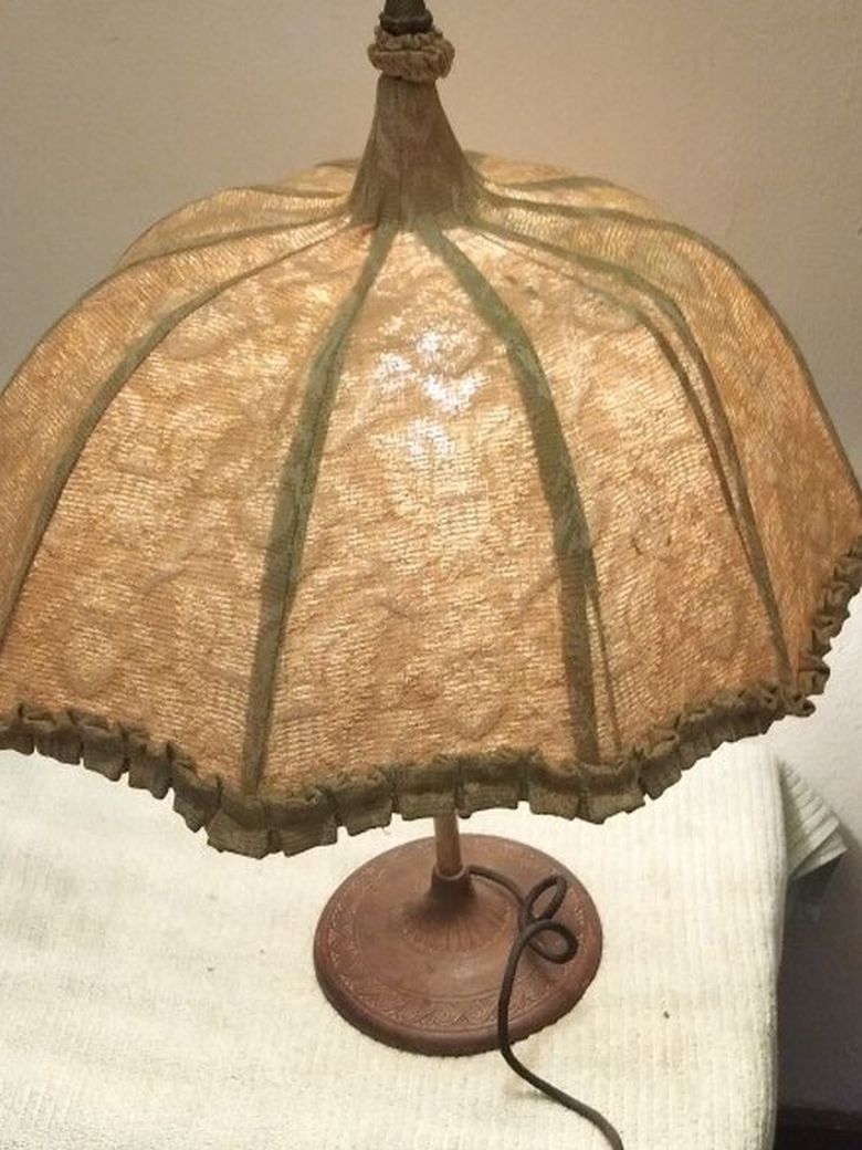 VINTAGE ANTIQUE 1910 ROSE BROTHER & CO. PARASOL TABLE LAMP
