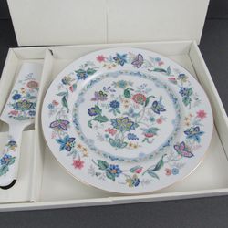 Andrea by Sadek Cake/Pie Plate with Server Fine Porcelain China-New


