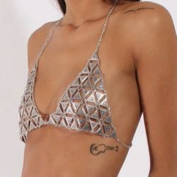 Silver And Gold Metal Chain Braw