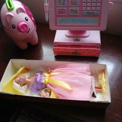 Piggy Bank  Musical And Registrer Musical And Barby..All For $12 Dls..