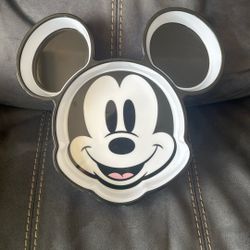 New Without Tags Disney Mickey Mouse Head Shaped 3 Section Tray Plate Dish Hard Plastic