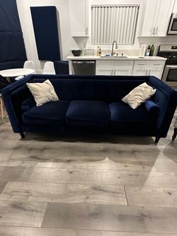 Blue Velvet Sofa