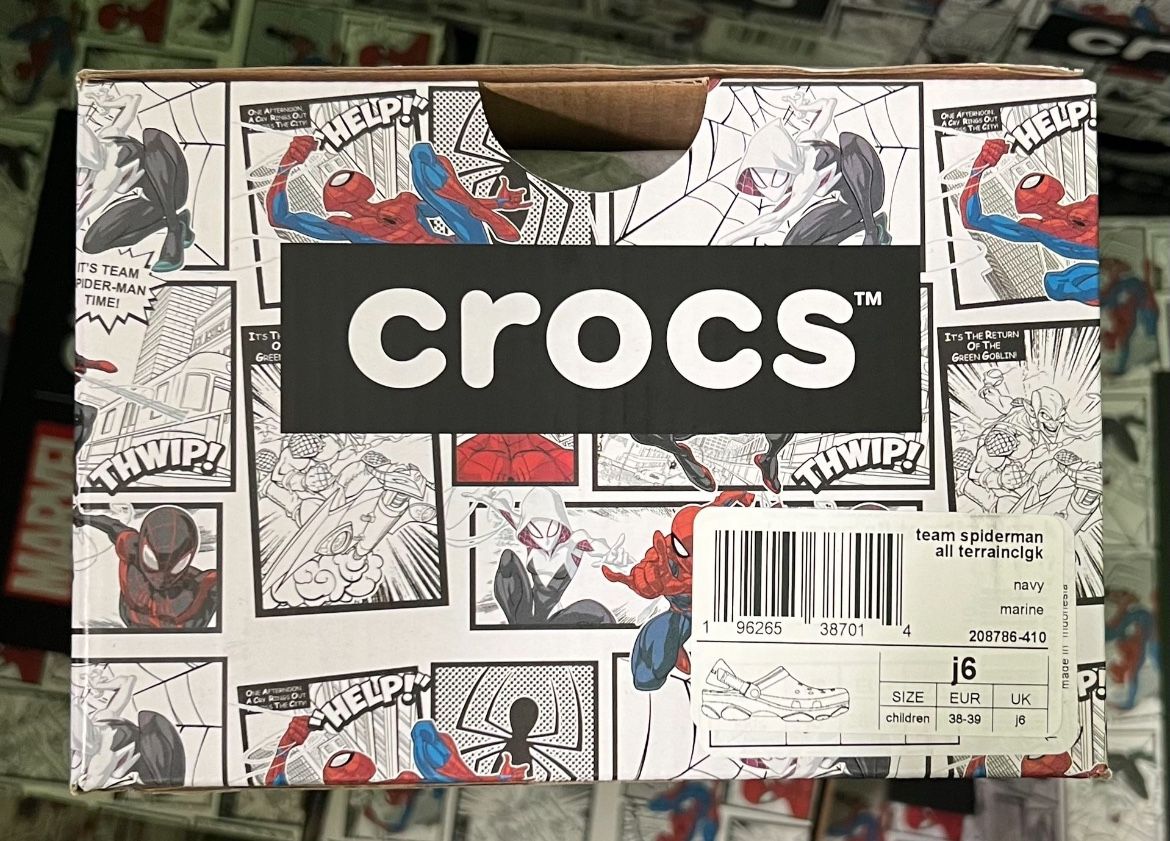 Crocs unisex-adult Marvel Superhero Clogs, Spiderman (Size J6, Children)