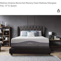 Queen Size Memory Foam Fiberglass Free Bed, New