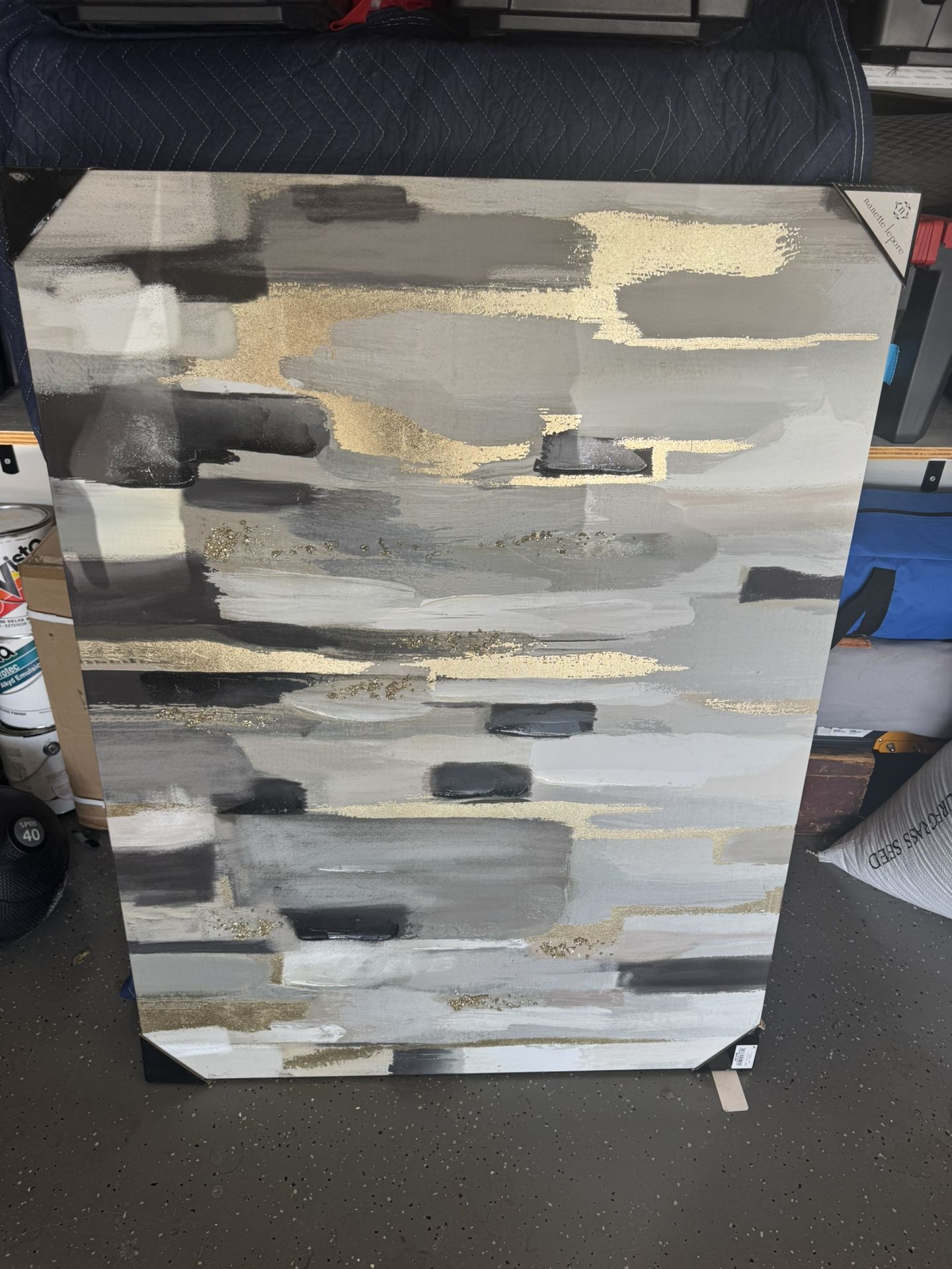 Black And Gold Large Abstract Art