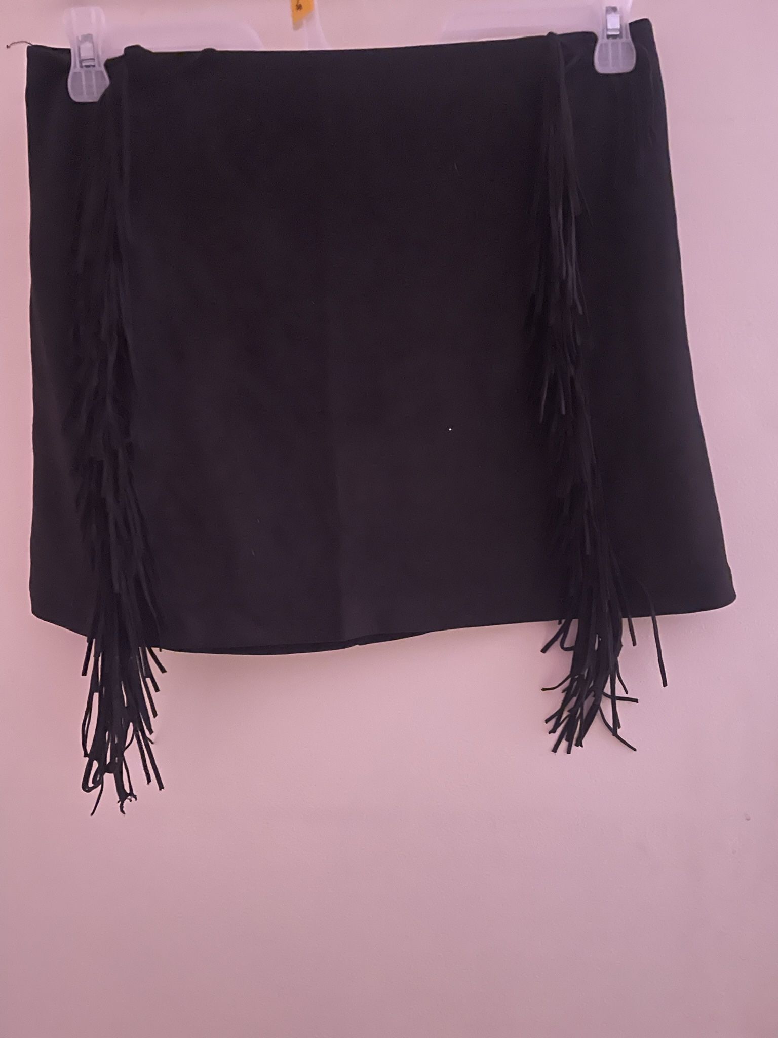 Fringe Skirt Black Size Medium