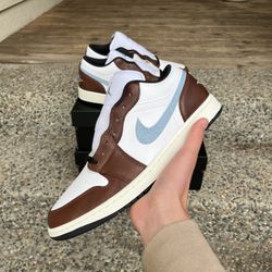 Size 11 Jordan 1 Retro Low SE Brown Blue Grey