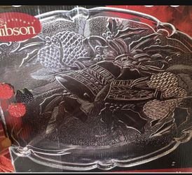 Beautiful Glass Christmas Platter 