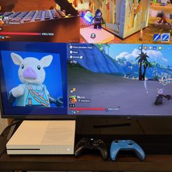 Xbox One S Gaming Console And Joysticks