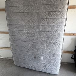 Queen Mattress & Box Spring Set Gray Used Pickup Only