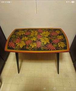 Authentic khokhloma medium table. Russian painted table.