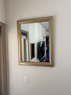 Gold Beaded Frame Wall Mirror