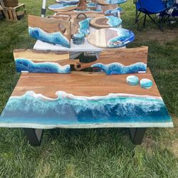 Ocean Resin Wood Boards, Lazy Susan, Coffee Table