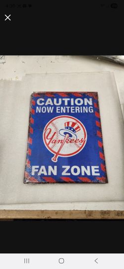 New York NY Yankees Baseball Team Fan Zone Metal Sign 