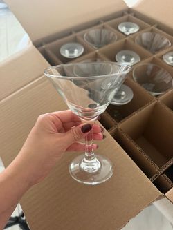 Clear Glass Martini Glasses Set