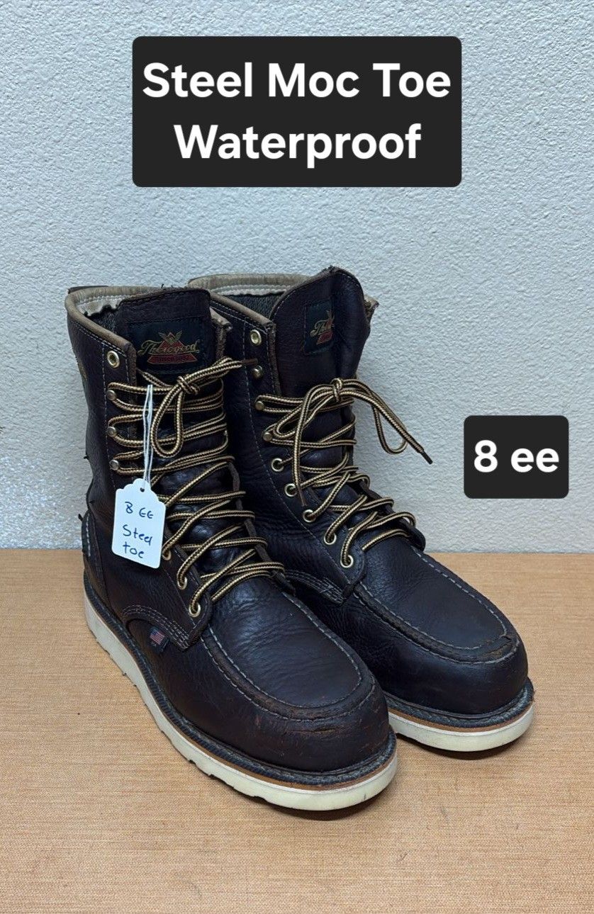 Thorogood Work Boots Sz 8 ee STEEL MOC TOE