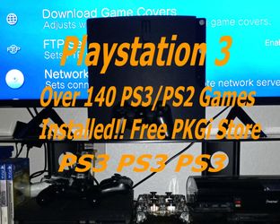 PlayStation 3/PS3 Console Over 130 PS3 & PS2 Games Installed/ PKGi Store Installed $135.00