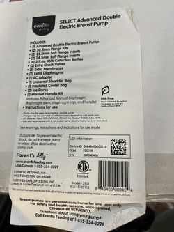 Electric Double Breast Pump Evenflo Brand 