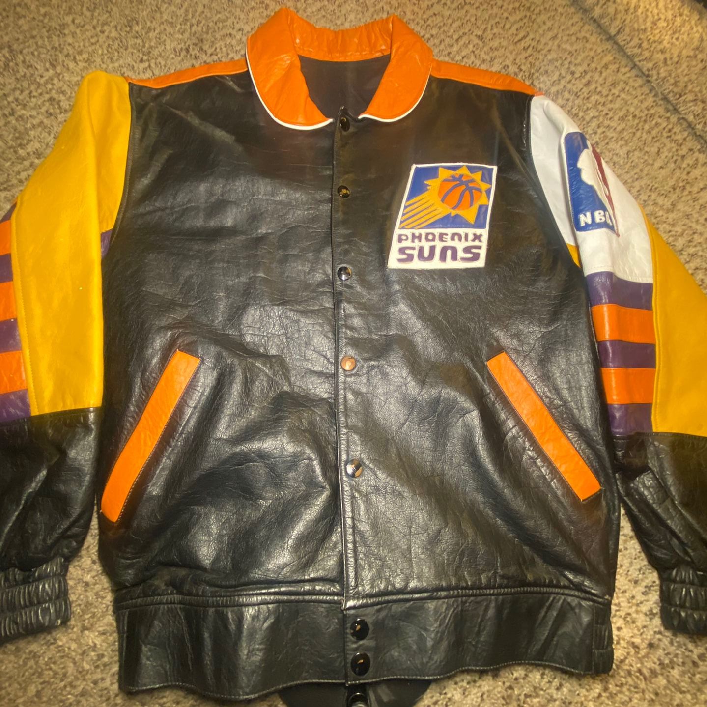 vintage leather phoenix suns varsity jacket *CLEAN* for Sale in